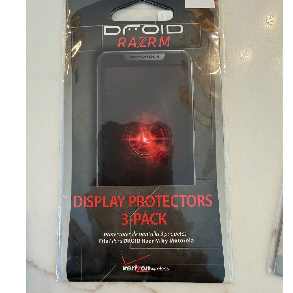 Motorola Droid Razr M Screen Protectors 3-Pack Verizon Wireless New Sealed